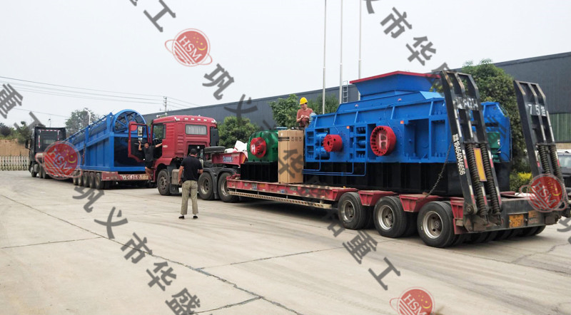 全液壓對(duì)輥制砂機(jī)發(fā)貨現(xiàn)場(chǎng)
